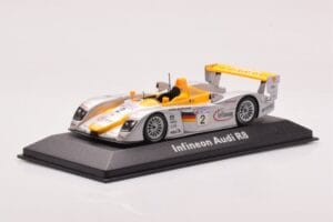 Audi R8 Infineon #2 Winner ALMS Petit Le Mans 2002 Minichamps 1:43 400021382 Metal - imagem 2 de 4