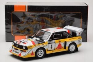 Audi Sport Quattro S1 E2 #4 S. Blomqvist / B. Cederberg Rally 1000 Lakes 1985 IXO 1:18 18RMC161A Metal - imagem 6 de 6