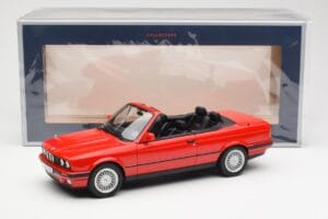 BMW 318i E30 Cabriolet Vermelho Norev 1:18 183210 Metal - imagem 6 de 6