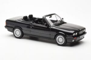BMW 325i E30 Cabriolet Preto Metálico Norev 1:18 183211 Metal - imagem 4 de 6