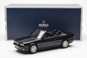 BMW 325i E30 Cabriolet Preto Metálico Norev 1:18 183211 Metal - imagem 6 de 6