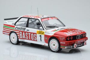 BMW M3 E30 Bastos #1 R. Ravaglia / E. Pirro / E. Van de Poele 24 Hours of Spa 1991 IXO 1:18 18RMC081A Metal - imagem 4 de 6