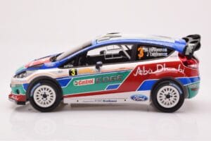 Ford Fiesta RS WRC Ford Abu Dhabi #3 M. Hirvonen / J. Lehtinen Winner Rally Australia 2011 Minichamps 1:18 151110803 Metal - imagem 3 de 6