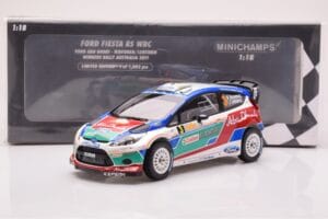 Ford Fiesta RS WRC Ford Abu Dhabi #3 M. Hirvonen / J. Lehtinen Winner Rally Australia 2011 Minichamps 1:18 151110803 Metal - imagem 6 de 6