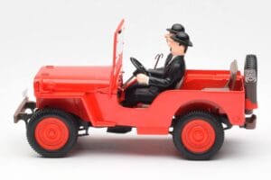 Jeep Willys Tintin 2 Figuras UT Models 1:18 180150000 Metal - imagem 3 de 6