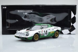 Lancia Stratos Alitalia #14 S. Munari / M. Mannucci Winners Rally Monte Carlo 1975 Minichamps 1:18 155751714 Metal - imagem 6 de 6