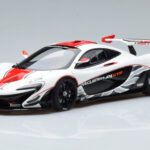 McLaren P1 GTR Branco Brilhante Com Riscas Vermelhas AUTOart 1:18