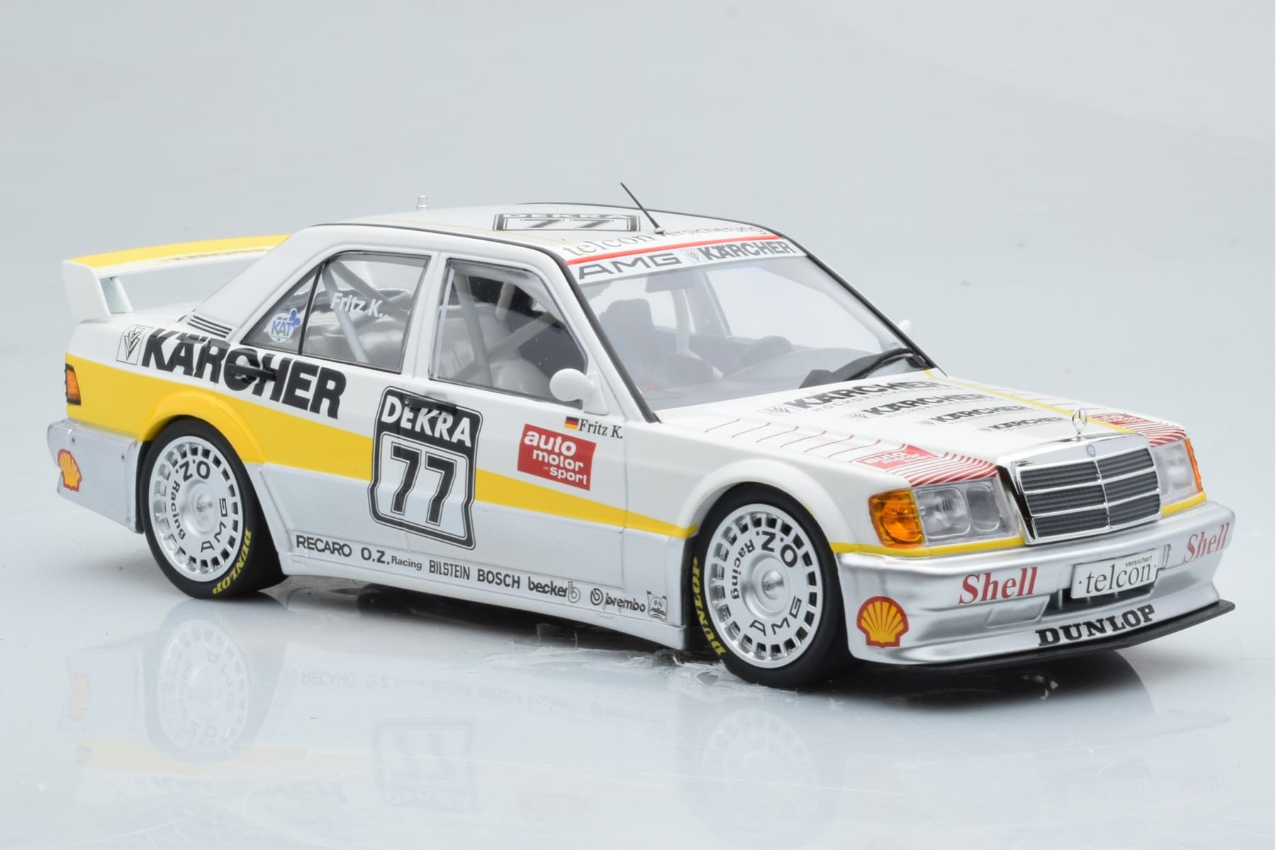 Mercedes 190E 2.5-16 W201 EVO 1 Karcher #77 F. Kreutzpointer Team AMG-Mercedes DTM 1990 Minichamps 1:18 155903677 Metal - imagem 4 de 6