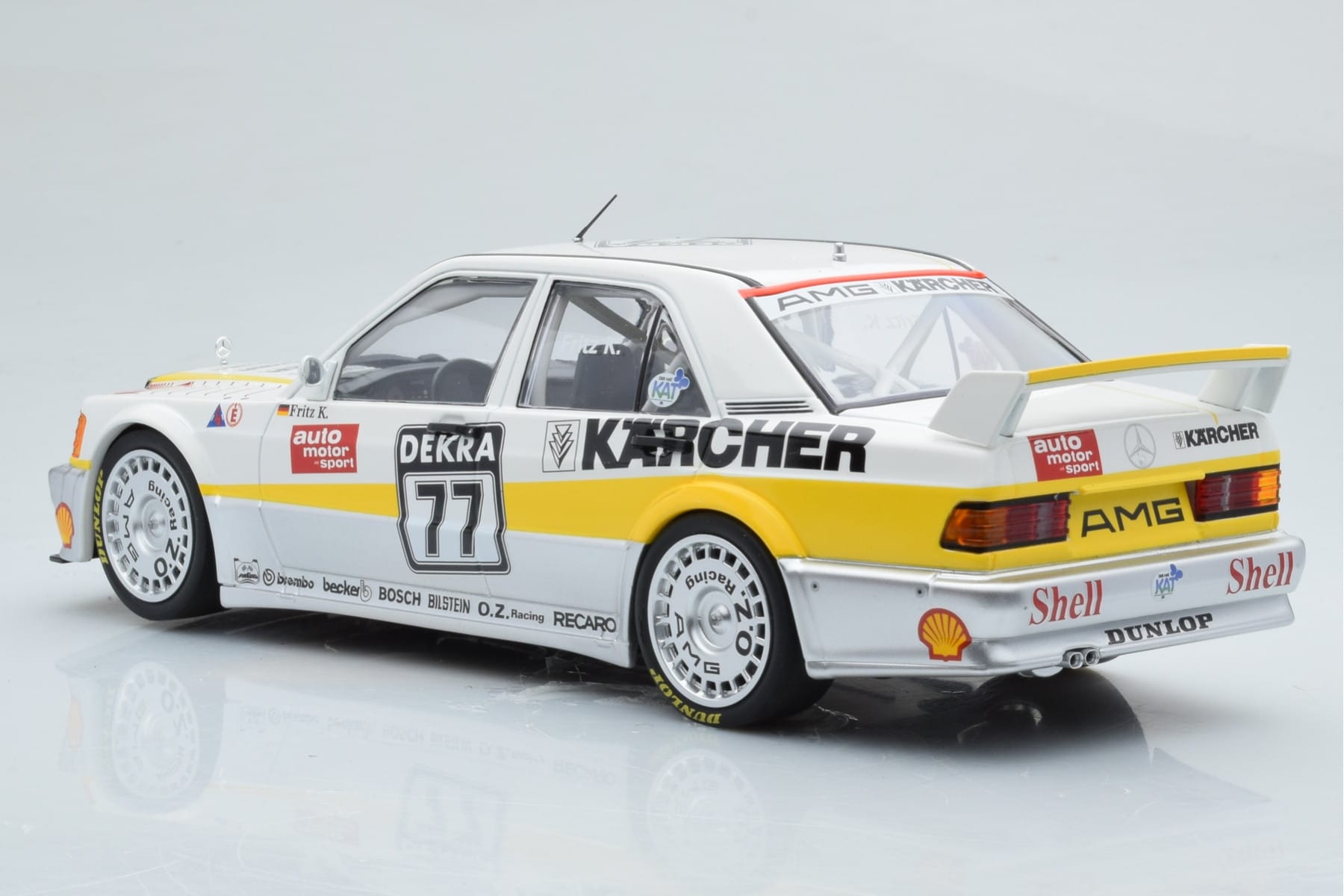 Mercedes 190E 2.5-16 W201 EVO 1 Karcher #77 F. Kreutzpointer Team AMG-Mercedes DTM 1990 Minichamps 1:18 155903677 Metal - imagem 5 de 6