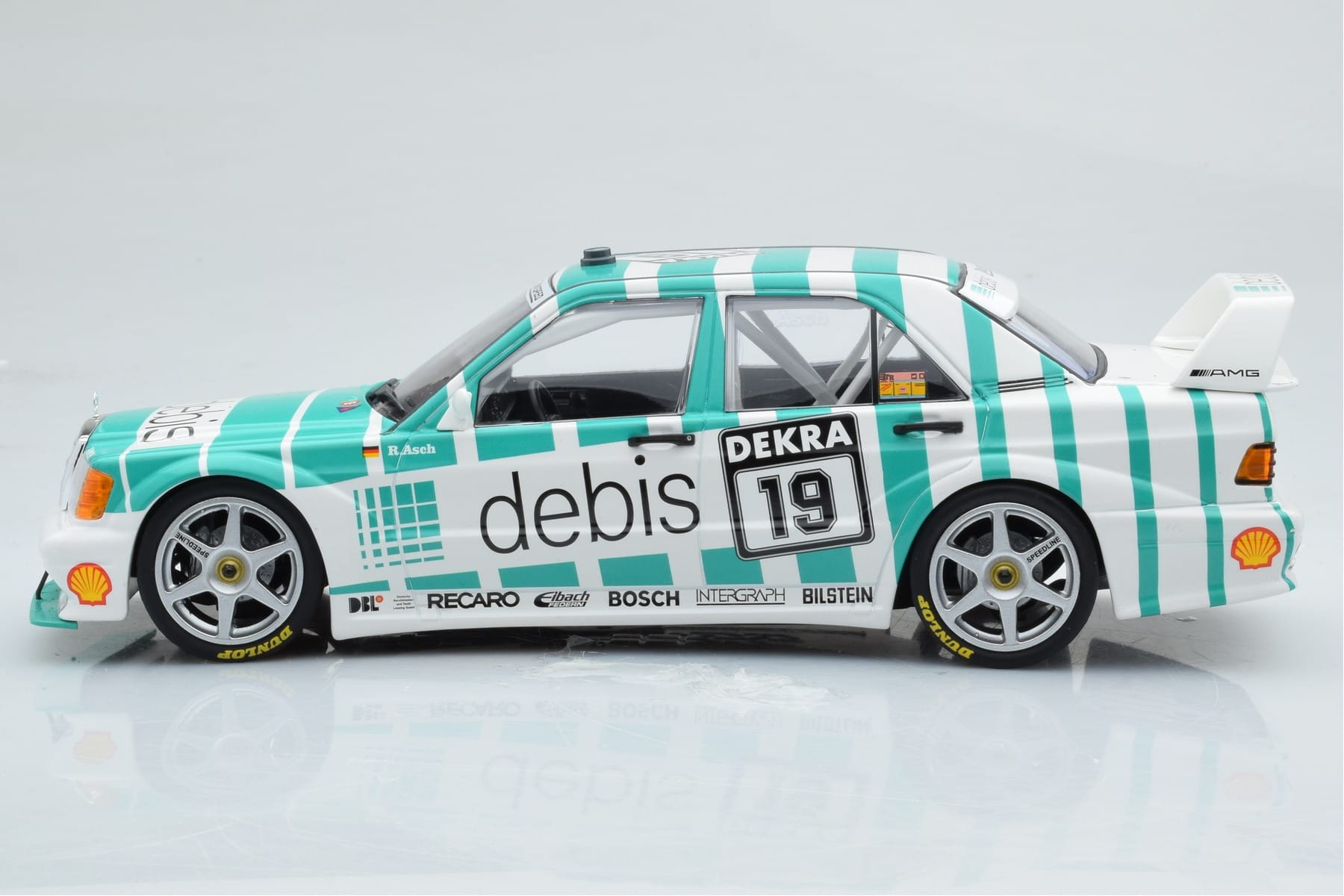 Mercedes 190E 2.5-16 W201 EVO 2 Debis #19 R. Asch Team Zackspeed DTM 1991 Minichamps 1:18 155913619 Metal - imagem 3 de 6