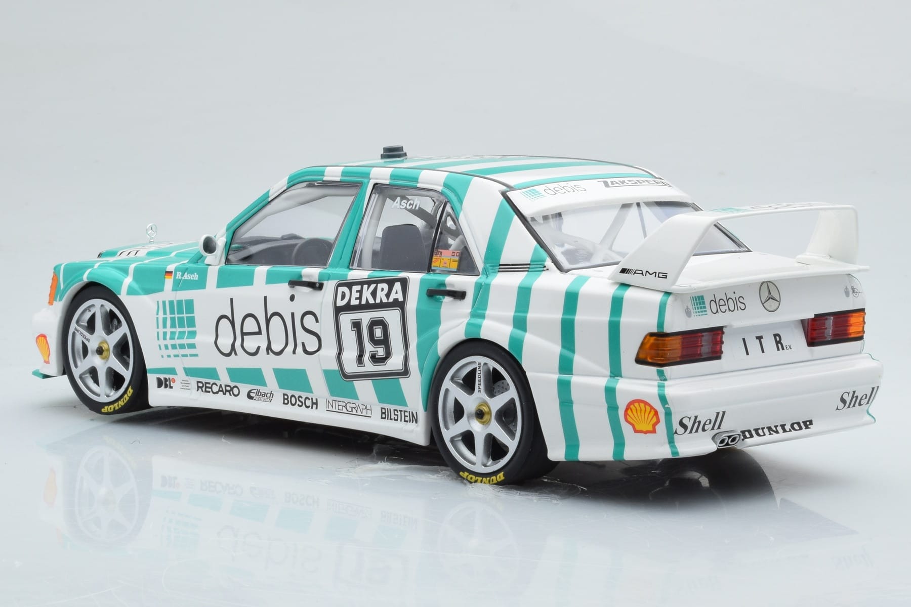 Mercedes 190E 2.5-16 W201 EVO 2 Debis #19 R. Asch Team Zackspeed DTM 1991 Minichamps 1:18 155913619 Metal - imagem 5 de 6