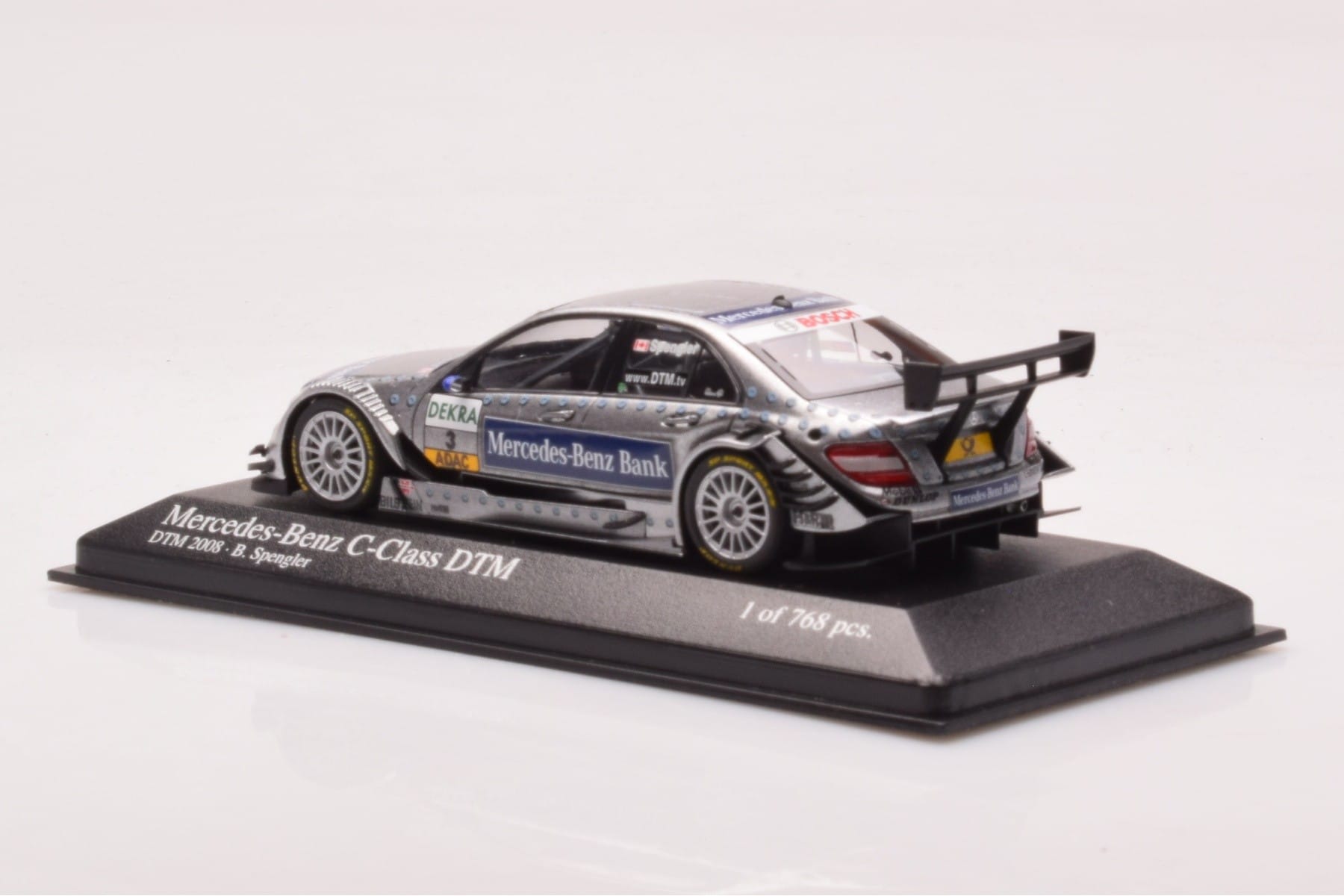 Mercedes C-Class W204 DTM Team AMG Mercedes #3 B. Spengler DTM 2008 Minichamps 1:43 400083803 Metal - imagem 3 de 4