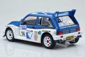 MG Metro 6R4 #14 D. Llewellin / P. Short RAC Rally 1986 IXO 1:18 18RMC068C Metal - imagem 5 de 6