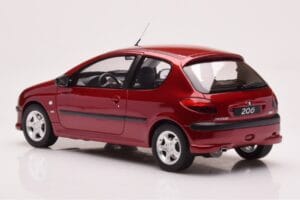 Peugeot 206 S16 Vermelho Otto 1:18 OT1039 Resina - imagem 5 de 6