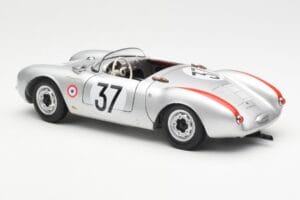Porsche 550 RS Spyder #37 H. Polensky / R. von Frankenberg 24 Hours of Le Mans 1955 Schuco 1:18 450033400 Metal - imagem 7 de 8