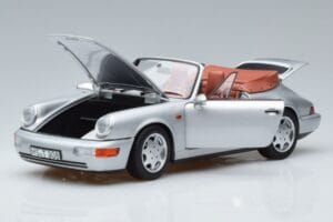 Porsche 911 964 Carrera 2 Cabriolet Prata Norev 1:18 187330 Metal - imagem 2 de 7