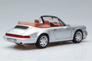 Porsche 911 964 Carrera 2 Cabriolet Prata Norev 1:18 187330 Metal - imagem 3 de 7