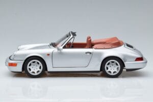 Porsche 911 964 Carrera 2 Cabriolet Prata Norev 1:18 187330 Metal - imagem 4 de 7