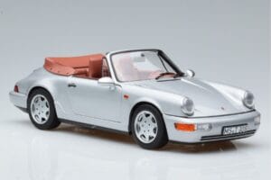 Porsche 911 964 Carrera 2 Cabriolet Prata Norev 1:18 187330 Metal - imagem 5 de 7