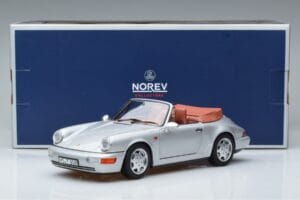 Porsche 911 964 Carrera 2 Cabriolet Prata Norev 1:18 187330 Metal - imagem 7 de 7