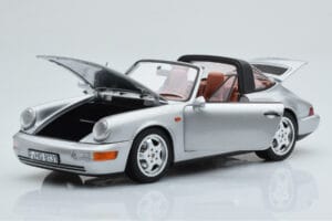 Porsche 911 964 Carrera 4 Targa Polar Prata Norev 1:18 187342 Metal - imagem 2 de 9