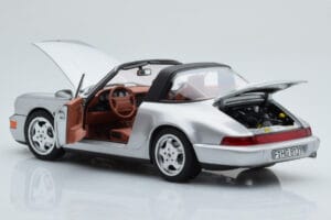 Porsche 911 964 Carrera 4 Targa Polar Prata Norev 1:18 187342 Metal - imagem 3 de 9