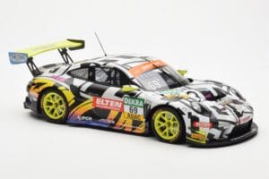 Porsche 911 991.2 GT3 R #69 Team Iron Force Racing Ring Police L. Luhr / M. Holzer ADAC GT Masters 2019 Minichamps 1:18 15319 - imagem 4 de 6