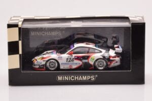 Porsche 911 997 GT3 Cup #124 Mattheus / Geoffroy / Vanbellingen / Fumal 24 Hours of Spa 2005 Minichamps 1:43 400056224 Metal - imagem 4 de 4