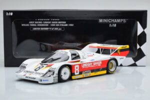 Porsche 956K Lindsay Saker #8 B. Wollek / C. Serra / S. Johansson 1000km Kyalami 1983 Minichamps 1:18 155836698 Metal - imagem 6 de 6
