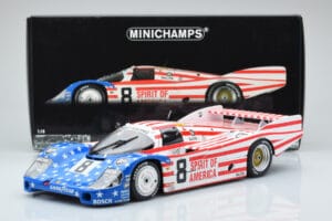 Porsche 956L Spirit of America #8 G. Follmer / J. Morton / K. Miller 24 Hours of Le Mans 1986 Minichamps 1:18 180866508 Metal - imagem 8 de 8