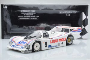 Porsche 962C Kremer Racing Liqui Moly #9 M. Winkelhock 3rd Place Norisring Trophy 1985 Minichamps 1:18 155856509 Metal - imagem 6 de 6