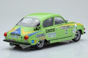 Saab 96 V4 #2 S. Blomqvist / H. Sylvan Rally Sweden 1976 IXO 1:18 18RMC085B Metal - imagem 2 de 6
