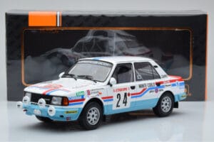 Skoda 130 L Night Version #24 J. Augland Rally Monte Carlo 1987 IXO 1:18 18RMC156 Metal - imagem 6 de 6