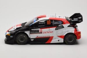 Toyota GR Yaris Rally1 #69 K. Rovanpera / J. Halttunen Rally Monte Carlo World Champion 2023 IXO 1:18 18RMC152B Metal - imagem 3 de 6