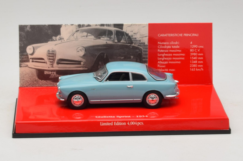 Alfa Romeo Giulietta Sprint Azul Claro Minichamps 1:43 403120403 Metal