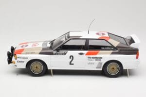 Audi Quattro A1 #2 H. Mikkola / A. Hertz Audi Sport Rally Monte Carlo 1983 Minichamps 1:18 155831102 Metal - imagem 3 de 6