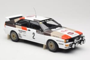Audi Quattro A1 #2 H. Mikkola / A. Hertz Audi Sport Rally Monte Carlo 1983 Minichamps 1:18 155831102 Metal - imagem 4 de 6