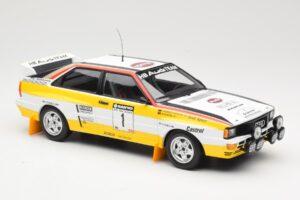 Audi Quattro A2 Audi Sport #1 W. Röhrl / C. Geistdörfer DNF Sanyo Rally of New Zealand 1984 Minichamps 1:18 155841101 Metal - imagem 4 de 6