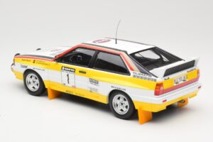 Audi Quattro A2 Audi Sport #1 W. Röhrl / C. Geistdörfer DNF Sanyo Rally of New Zealand 1984 Minichamps 1:18 155841101 Metal - imagem 5 de 6
