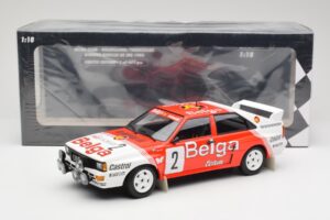 Audi Quattro A2 #2 B. Waldegård / H-T. Thorszelius Belga Team Winners Boucles de Spa 1985 Minichamps 1:18 155851102 Metal - imagem 6 de 6