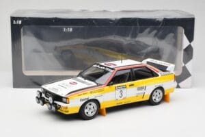 Audi Quattro A2 #3 S. Blomqvist / B. Cederberg Audi Sport Winners Sanyo Rally of New Zealand 1984 Minichamps 1:18 155841103 M - imagem 6 de 6