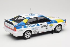 Audi Quattro #4 S. Blomqvist / B. Cederberg Audi Sport Sweden Winners International Swedish Rally 1982 Minichamps 1:18 155821 - imagem 2 de 6