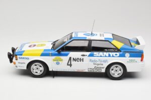 Audi Quattro #4 S. Blomqvist / B. Cederberg Audi Sport Sweden Winners International Swedish Rally 1982 Minichamps 1:18 155821 - imagem 3 de 6