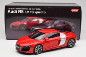 Audi R8 V10 Brilliant Vermelho Kyosho 1:18 09216RR Metal - imagem 8 de 8