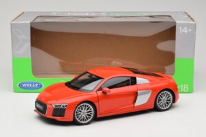 Audi R8 V10 Vermelho Welly 1:18 18052W Metal - imagem 8 de 8