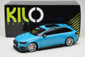 Audi RS4 B9 Avant Darwin Pro Azul Kilo Works 1:18 KLW002303 Metal - imagem 8 de 8