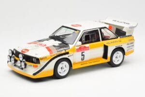 Audi Sport Quattro S1 #5 W. Rohrl / C. Geistdorfer Rally Sanremo Winner 1985 AUTOart 1:18 88503 Compósito
