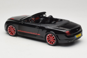 Bentley Continental Supersports ISR Cabriolet Preto Com Jantes Vermelhas Bburago 1:18 18-11035 Metal - imagem 7 de 8