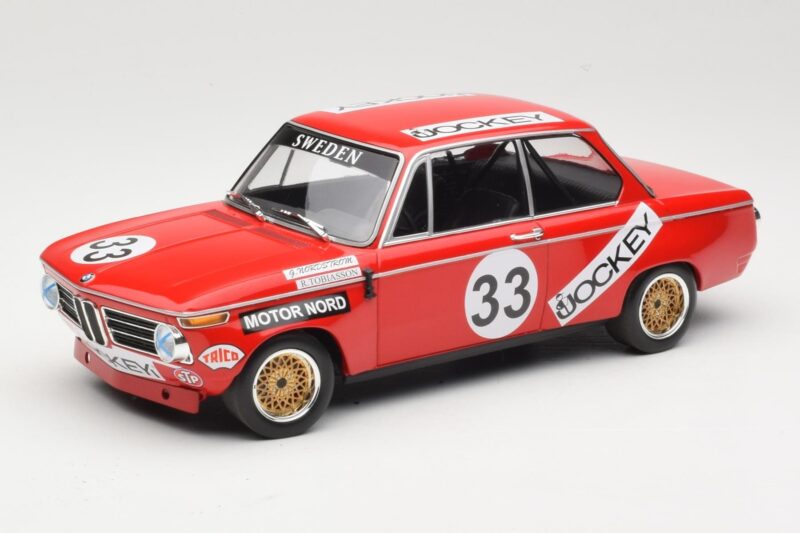 BMW 2002 Jockey Racing #33 B. Tobiasson / L. Nordstrom 6 Hours Nurburgring 1972 Minichamps 1:18 155722633 Metal