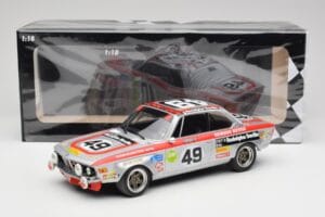 BMW 2800 CS E9 #49 Team Schnitzer G. Herzog / H. Heyer 24 Hours of Spa 1972 Minichamps 1:18 155722749 Metal - imagem 6 de 6
